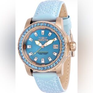 Invicta Women's Blue Crystal Bezel Stainless Watch 36mm
